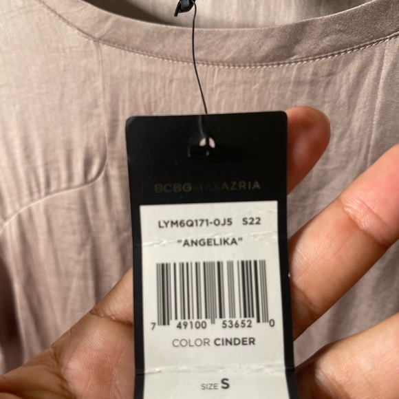 BCBG MAX AZRIA Taupe ANGELIKA CINDER HIGH-LOW DRESS Size S - Picture 6 of 9